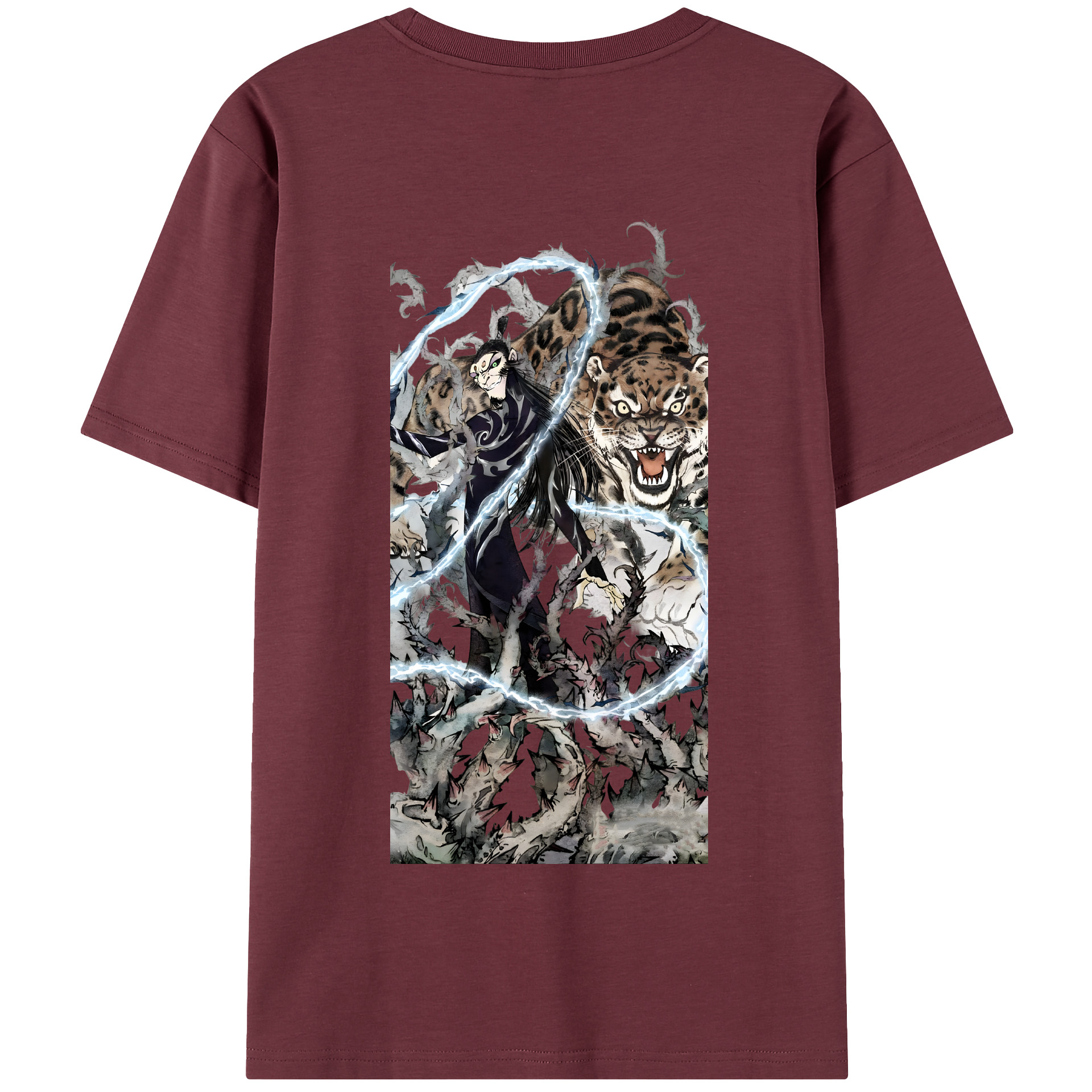 （画像用） Ne Zha 2 ナタ 魔童の大暴れ 綿100％半袖Tシャツ（背面プリント）